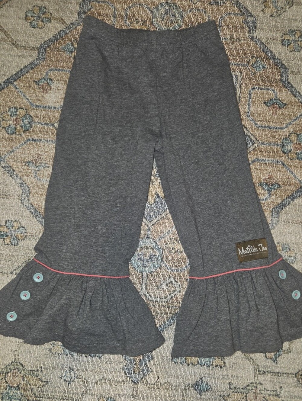 Matilda Jane Gray Ruffle Pants, Size 4